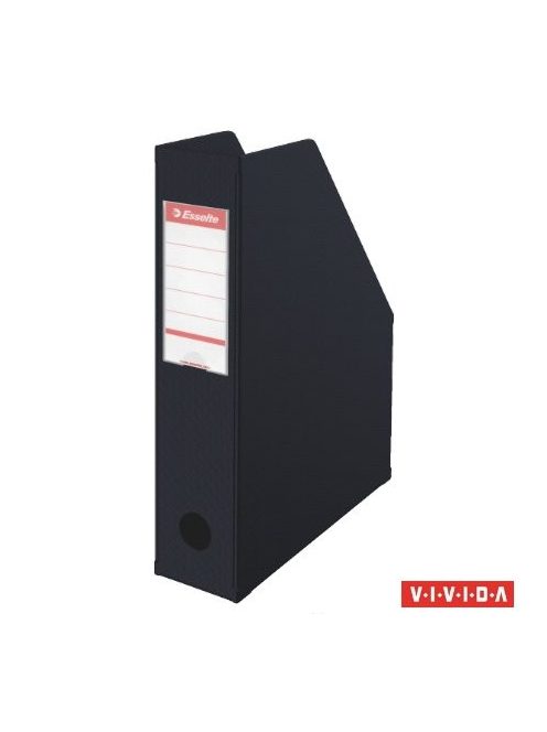 ESSELTE Iratpapucs, PVC/karton, 70 mm, összehajtható, ESSELTE, Vivida fekete