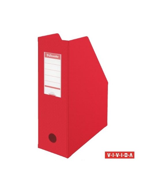 ESSELTE Iratpapucs, PVC/karton, 100 mm, összehajtható, ESSELTE, Vivida piros