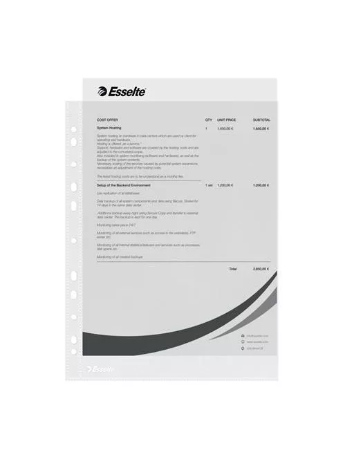 ESSELTE Genotherm, lefűzhető, A4, 43 mikron, narancsos felület, ESSELTE "Standard"