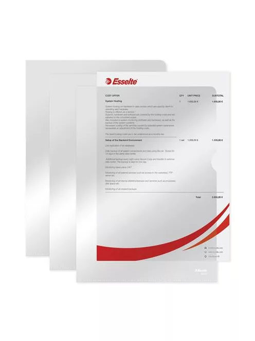 ESSELTE Genotherm, "L", A4, 105 mikron, víztiszta felület, ESSELTE "Luxus"