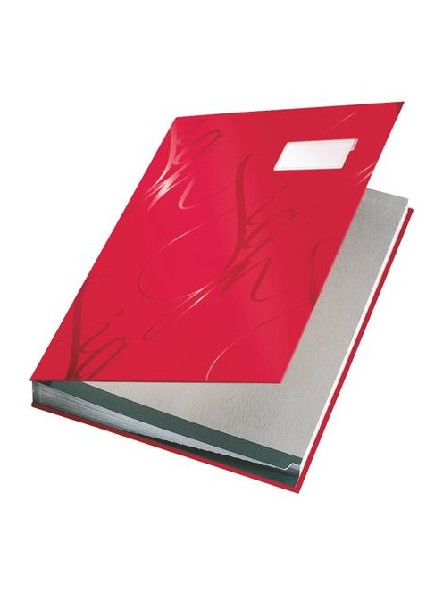 LEITZ Aláírókönyv, A4, 18 részes, karton, LEITZ "Design", piros