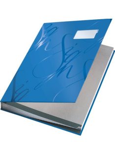   LEITZ Aláírókönyv, A4, 18 részes, karton, LEITZ "Design", kék