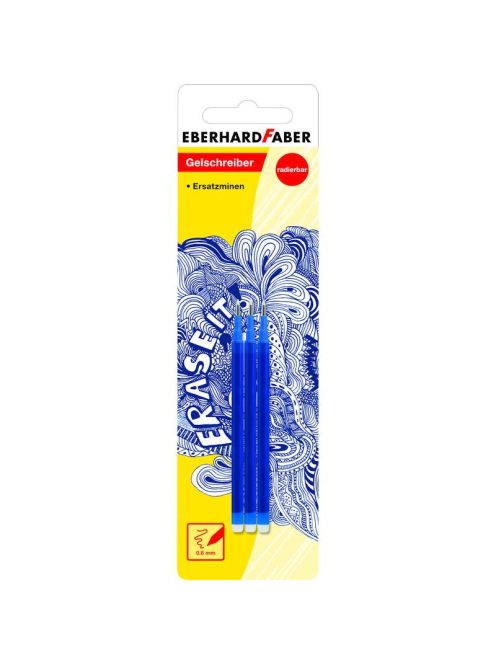 EF-Zselés roller tollbetét 3db-os radírozható tollhoz kék BL
