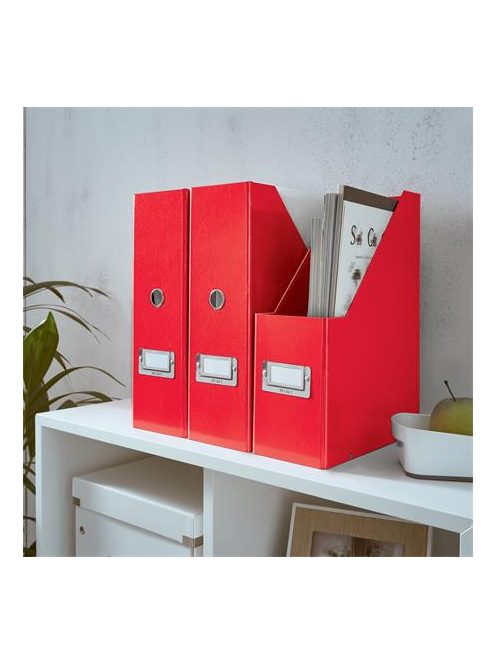 LEITZ Iratpapucs, PP/karton, 95 mm, LEITZ "Click&Store", piros