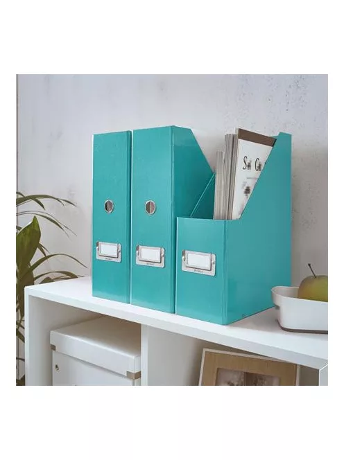 LEITZ Iratpapucs, PP/karton, 95 mm, LEITZ "Click&Store", jégkék