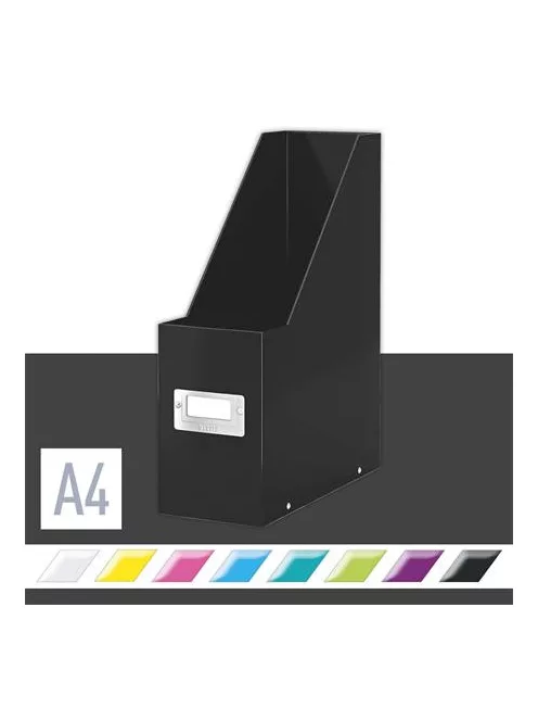 LEITZ Iratpapucs, PP/karton, 95 mm, LEITZ "Click&Store", fekete