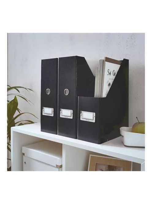 LEITZ Iratpapucs, PP/karton, 95 mm, LEITZ "Click&Store", fekete