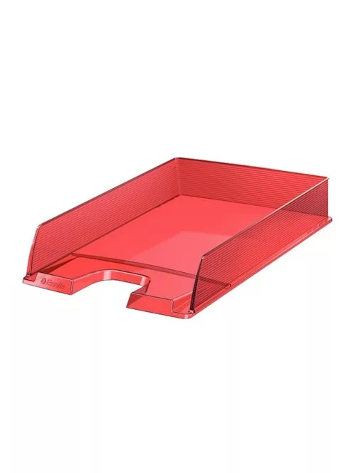 ESSELTE Irattálca, műanyag, ESSELTE "Europost", áttetsző piros