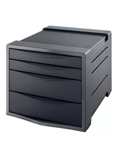   ESSELTE Irattároló, műanyag, 4 fiókos, ESSELTE "Europost", Vivida fekete