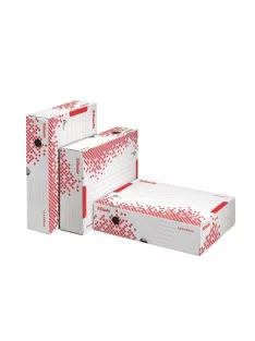   ESSELTE Archiválódoboz, A4, 80 mm, újrahasznosított karton, felfelé nyíló, ESSELTE "Speedbox", fehér