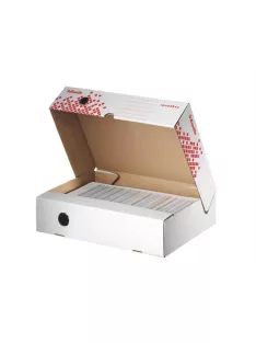   ESSELTE Archiválódoboz, A4, 80 mm, újrahasznosított karton, felfelé nyíló, ESSELTE "Speedbox", fehér