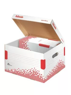   ESSELTE Archiválókonténer, M méret, újrahasznosított karton, ESSELTE "Speedbox", fehér