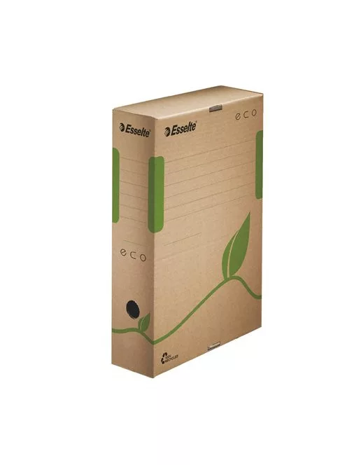 ESSELTE Archiválódoboz, A4, 80 mm, újrahasznosított karton, ESSELTE "Eco", barna