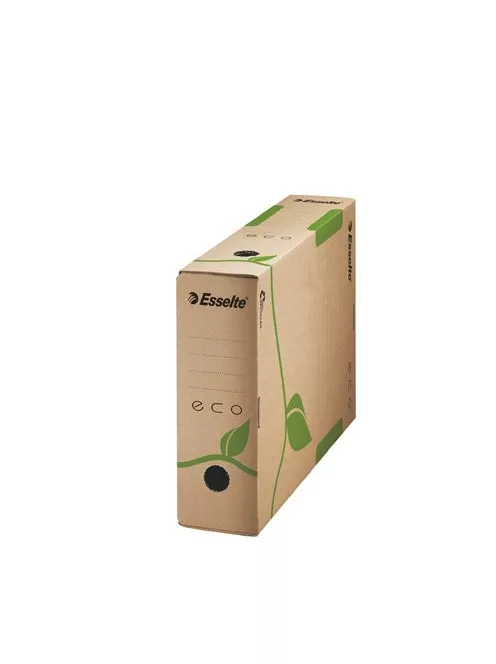 ESSELTE Archiválódoboz, A4, 80 mm, újrahasznosított karton, ESSELTE "Eco", barna
