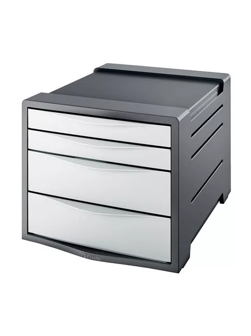 ESSELTE Irattároló, műanyag, 4 fiókos, ESSELTE "Europost", Vivida fehér