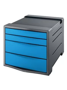   ESSELTE Irattároló, műanyag, 4 fiókos, ESSELTE "Europost", Vivida kék