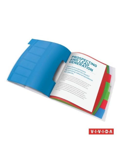 ESSELTE Előrendező, A4, 6 részes, műanyag, ESSELTE "Vivida", áttetsző