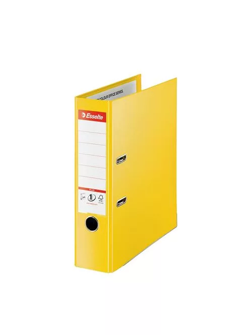 ESSELTE Iratrendező, 80 mm, A4, PP, élvédő sínnel, ESSELTE "Standard Plus", Vivida sárga