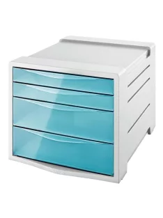  ESSELTE Irattároló, műanyag, 4 fiókos, ESSELTE "Colour'Breeze", áttetsző kék