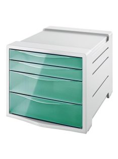   ESSELTE Irattároló, műanyag, 4 fiókos, ESSELTE "Colour'Breeze", áttetsző zöld