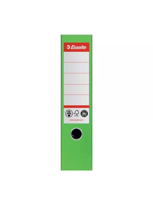 ESSELTE Iratrendező, 75 mm, A4, élvédő sínnel, ESSELTE "No.1", zöld