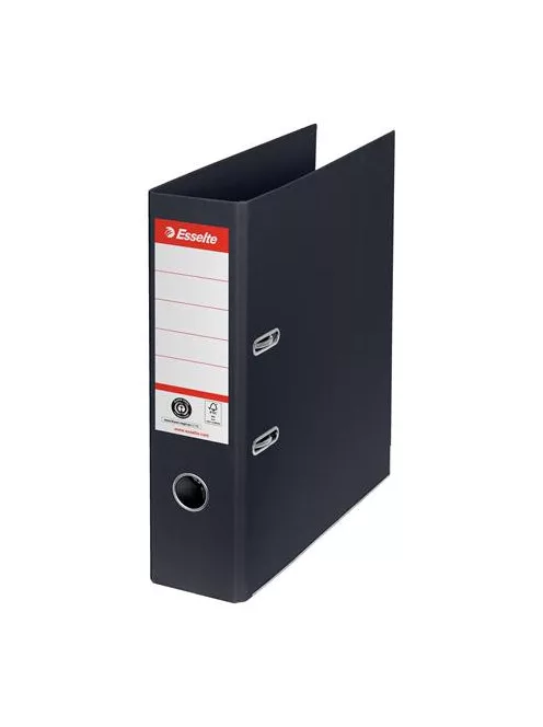 ESSELTE Iratrendező, 75 mm, A4, élvédő sínnel, ESSELTE "No.1", fekete