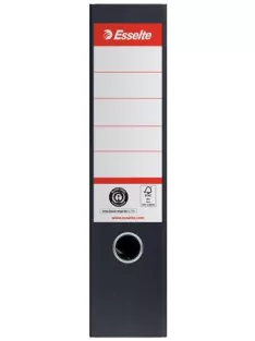   ESSELTE Iratrendező, 75 mm, A4, élvédő sínnel, ESSELTE "No.1", fekete