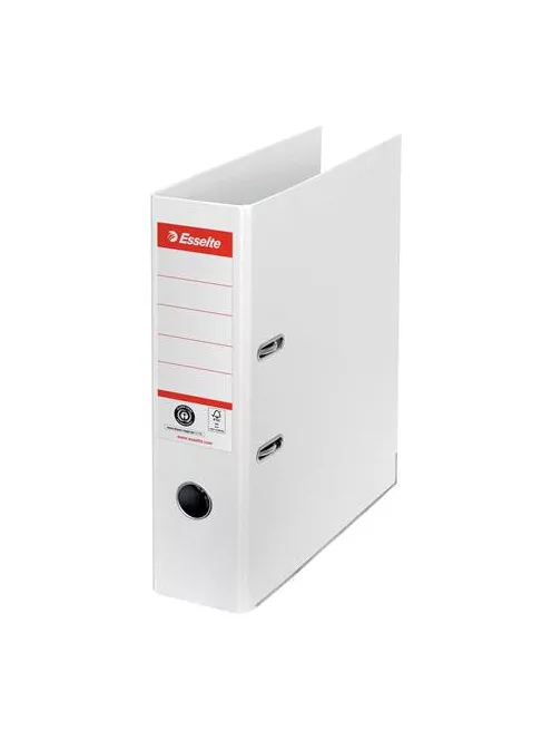 ESSELTE Iratrendező, 75 mm, A4, élvédő sínnel, ESSELTE "No.1", fehér
