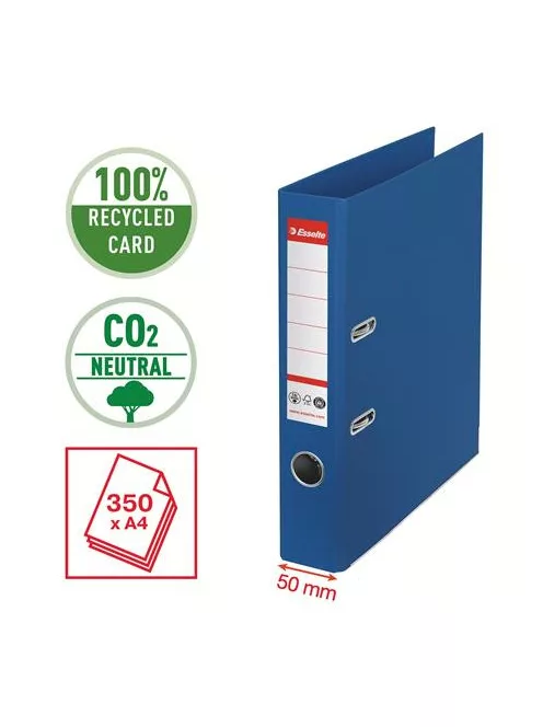 ESSELTE Iratrendező, 50 mm, A4, környezetbarát, élvédő sínnel, ESSELTE "No.1", kék