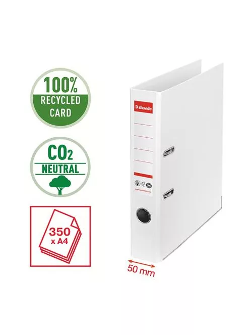 ESSELTE Iratrendező, 50 mm, A4, környezetbarát, élvédő sínnel, ESSELTE "No.1", fehér