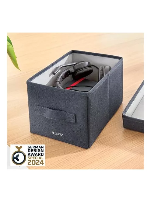 LEITZ Hordozótáska, 3 rekeszes, LEITZ "Fabric Hot Desking", sötétszürke