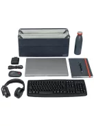 LEITZ Hordozótáska, 3 rekeszes, LEITZ "Fabric Hot Desking", sötétszürke