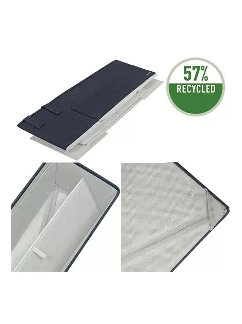 LEITZ Hordozótáska, 3 rekeszes, LEITZ "Fabric Hot Desking", sötétszürke