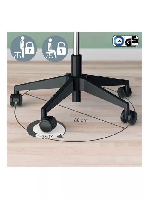 LEITZ Munkaszék, görgős, ergonomikus, LEITZ "Ergo Comfort Active", világosszürke