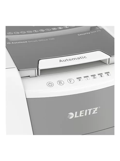 LEITZ Iratmegsemmisítő, mikrokonfetti, 100 lap, LEITZ "IQ AutoFeed SmallOffice 100 P5 Pro"