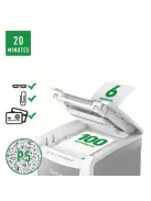 LEITZ Iratmegsemmisítő, mikrokonfetti, 100 lap, LEITZ "IQ AutoFeed SmallOffice 100 P5 Pro"