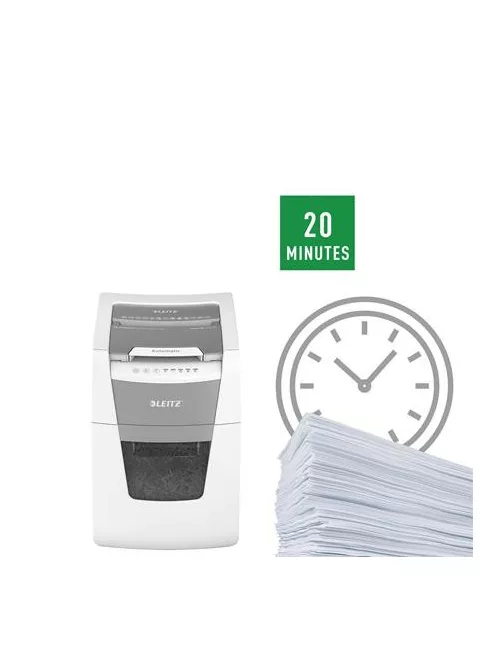 LEITZ Iratmegsemmisítő, mikrokonfetti, 100 lap, LEITZ "IQ AutoFeed SmallOffice 100 P5 Pro"