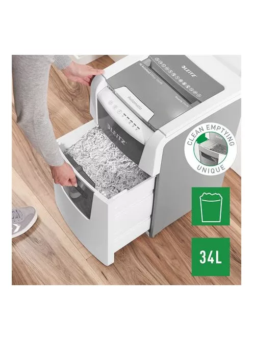 LEITZ Iratmegsemmisítő, mikrokonfetti, 100 lap, LEITZ "IQ AutoFeed SmallOffice 100 P5 Pro"