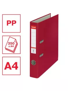   ESSELTE Iratrendező, 50 mm, A4, PP/karton, élvédő sínnel, ESSELTE "Economy", bordó