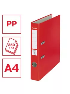   ESSELTE Iratrendező, 50 mm, A4, PP/karton, élvédő sínnel, ESSELTE "Economy", piros