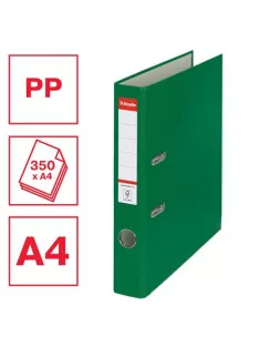   ESSELTE Iratrendező, 50 mm, A4, PP/karton, élvédő sínnel, ESSELTE "Economy", zöld