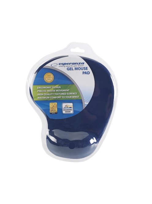 Egérpad csuklótámasszal, géltöltésű, Esperanza kék