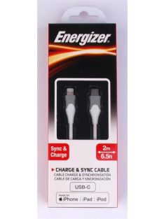   ENERGIZER USB kábel, USB-C - Lightning (Apple), 2m, ENERGIZER, fehér