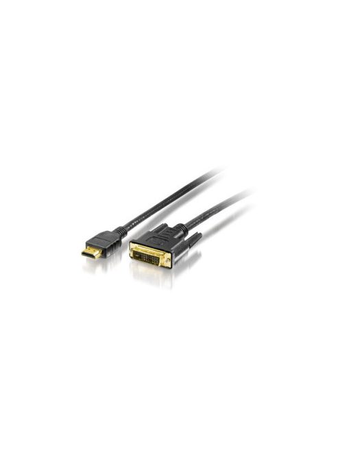 EQUIP HDMI - DVI-D kábel, aranyozott, 2 m, EQUIP