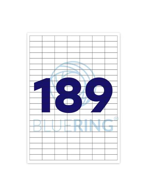 Etikett címke, 25,4x10mm, 100 lap, 189 címke/lap  Bluering®