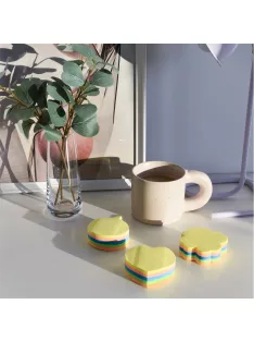   Jegyzettömb öntapadó, szív alakú, 250lap, Bluering® 5 klf. neon szín