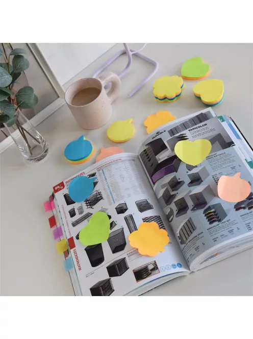 Jegyzettömb öntapadó, mondatfelhő alakú, 250lap, Bluering® 5 klf. neon szín