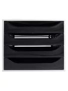 EXACOMPTA Irattároló, műanyag, 4 fiókos, EXACOMPTA "Ecobox Office", szürke-fekete