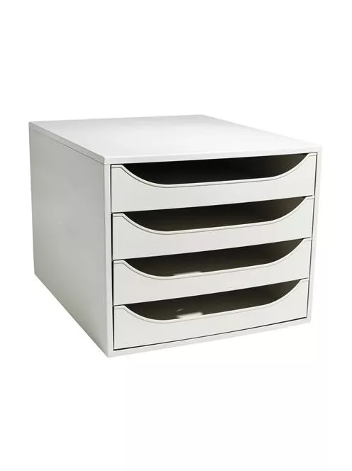 EXACOMPTA Irattároló, műanyag, 4 fiókos, EXACOMPTA "Ecobox Office", szürke-szürke