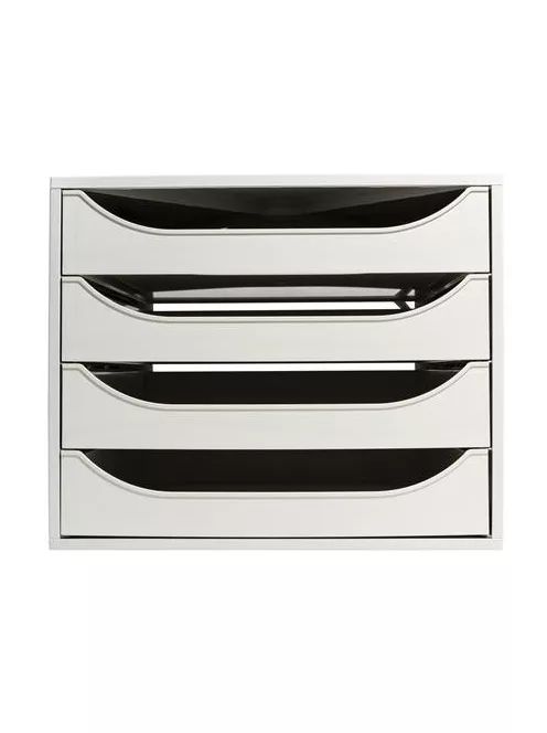 EXACOMPTA Irattároló, műanyag, 4 fiókos, EXACOMPTA "Ecobox Office", szürke-szürke